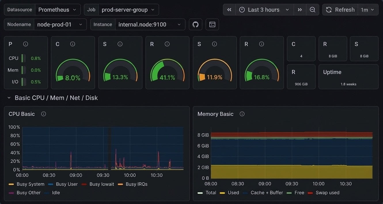 Dashboard de monitoreo — vista general
